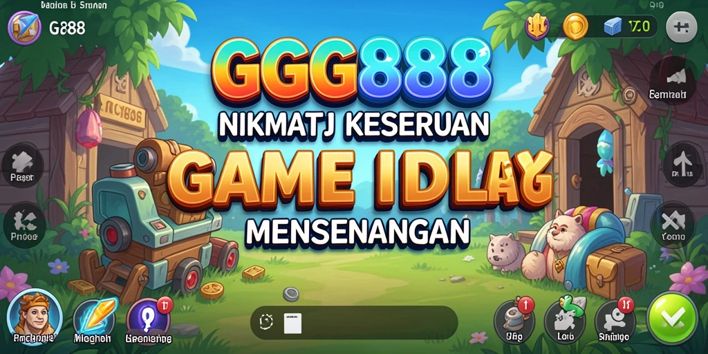 Screenshot GGG888 menampilkan pengalaman bermain game Idle yang seru dan santai.