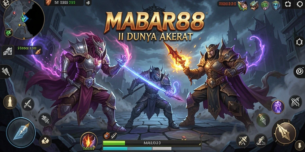 Screenshot dari gameplay MABAR88 menunjukkan aksi pertarungan yang intens.