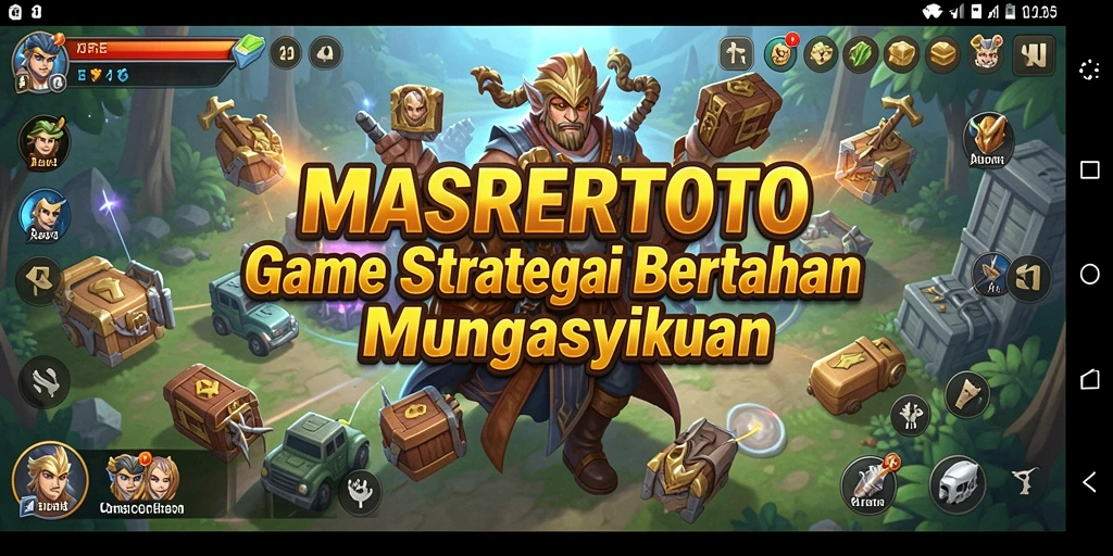 Screenshot gameplay MASRERTOTO menampilkan pertarungan strategis yang intens.