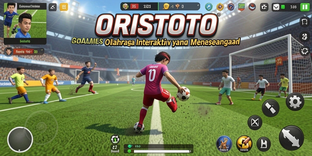 Tampilan gameplay seru dalam ORISTOTO dengan berbagai olahraga.