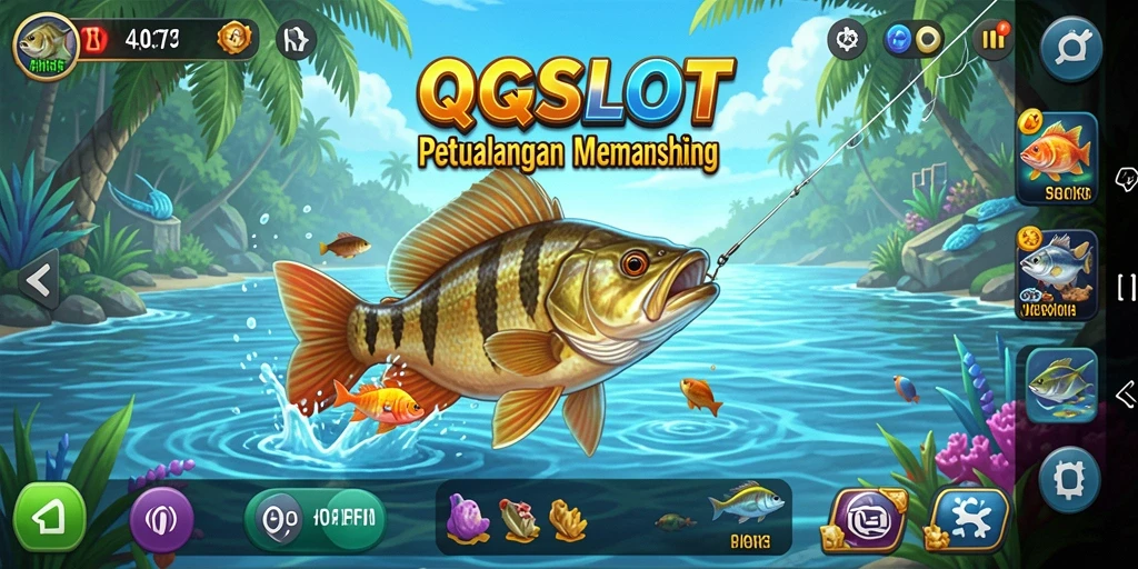 Tampilan gameplay QQSLOT dengan aksi memancing seru.