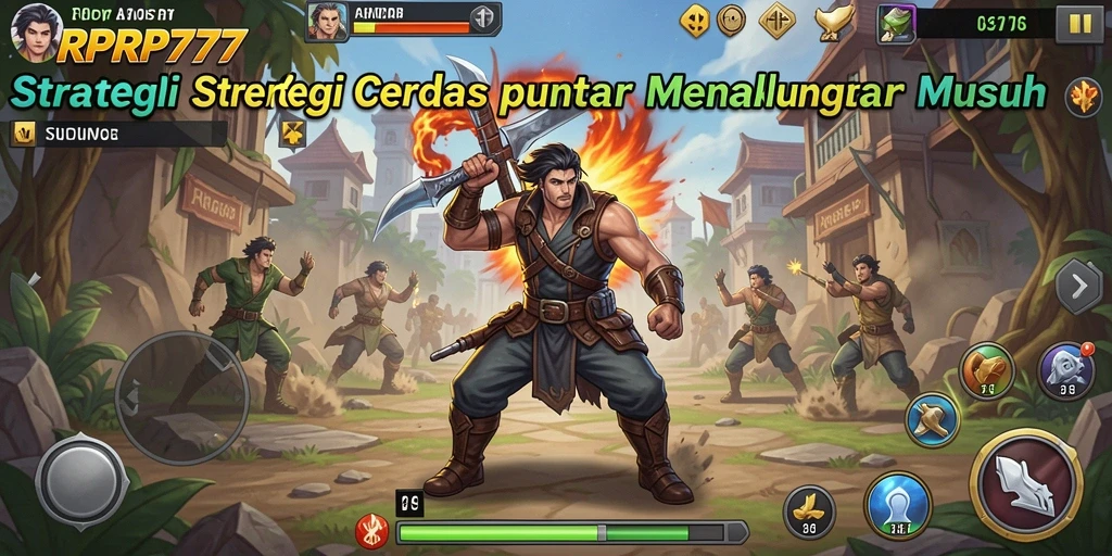 Tangkapan layar gameplay RPRP777 menunjukkan pertempuran taktis yang mendebarkan.
